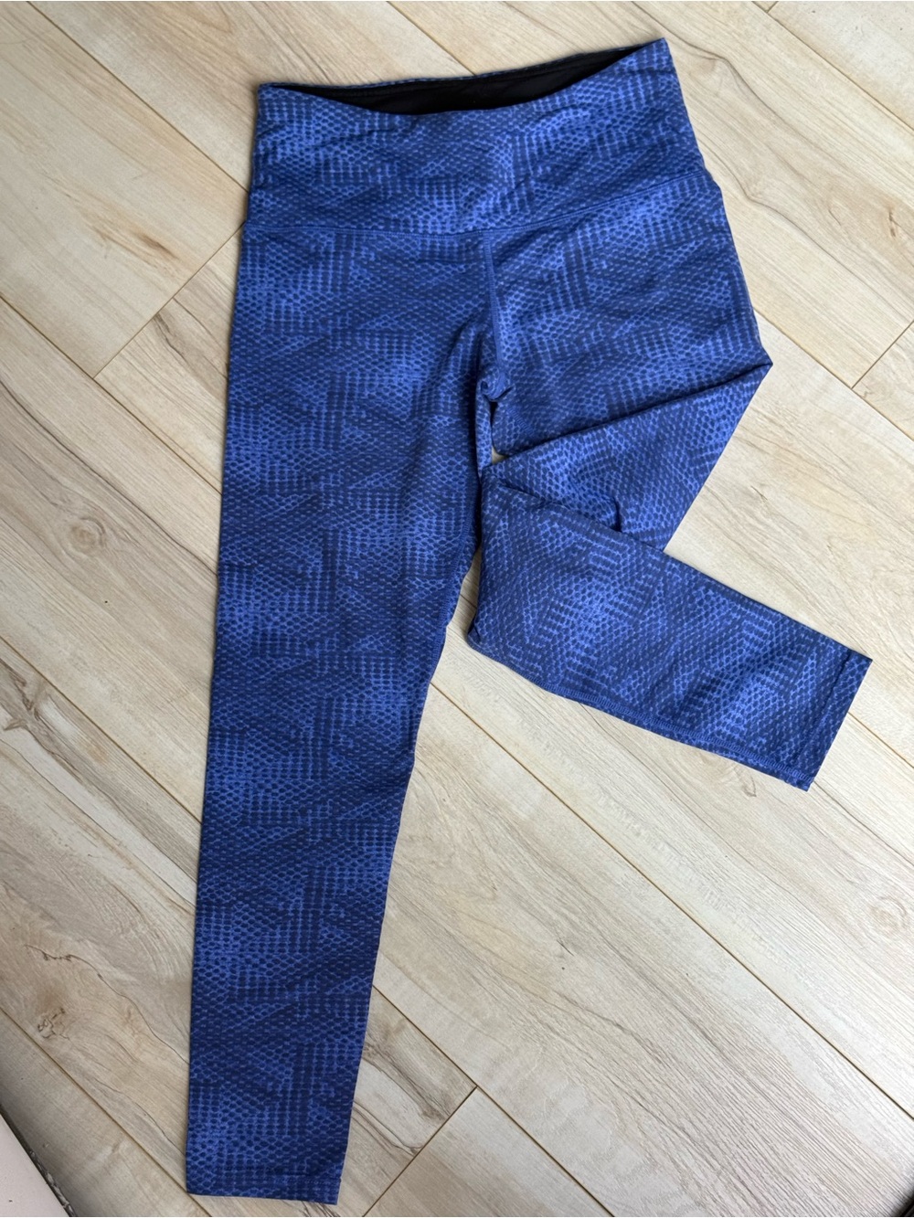 Tuff Athletics Blue Textured High-Waist Leggings